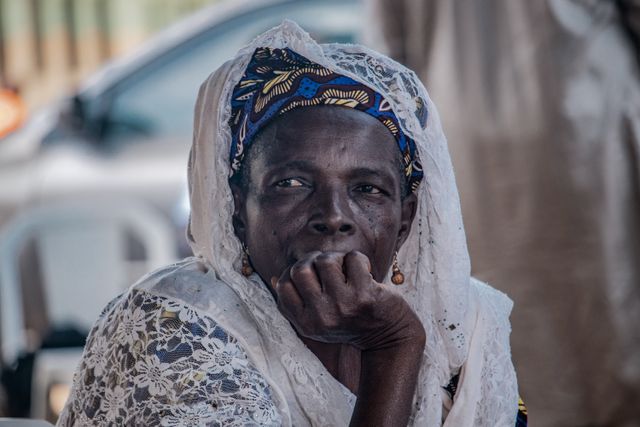 Portrait of Elderly Woman in Traditional Nigerian Attire
