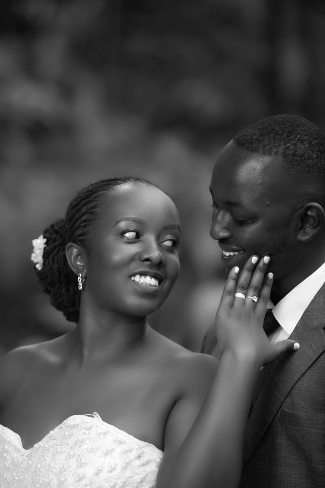 Elegant Black and White Wedding Portrait