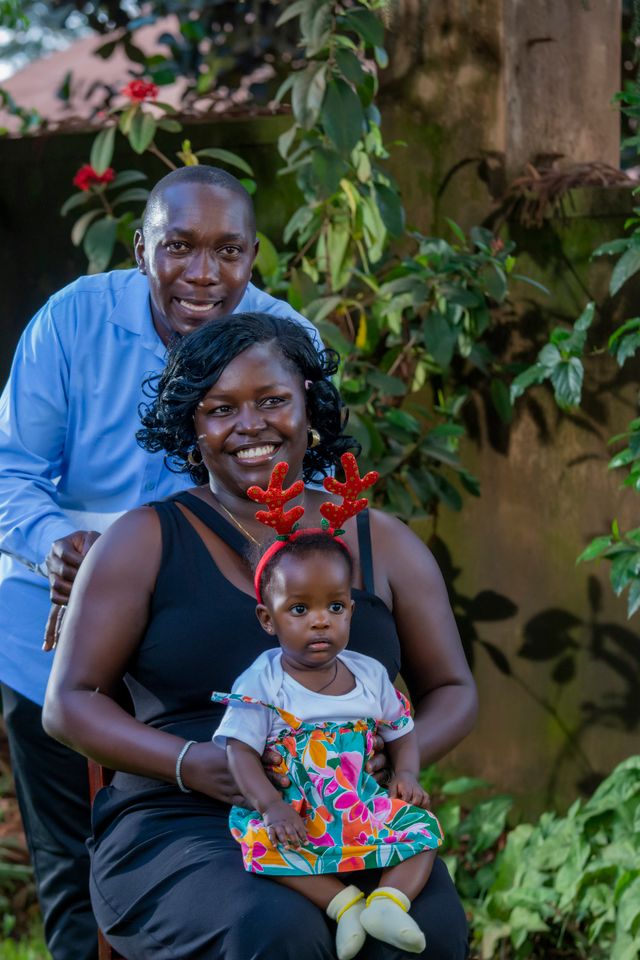 Happy Family Portrait with Festive Baby