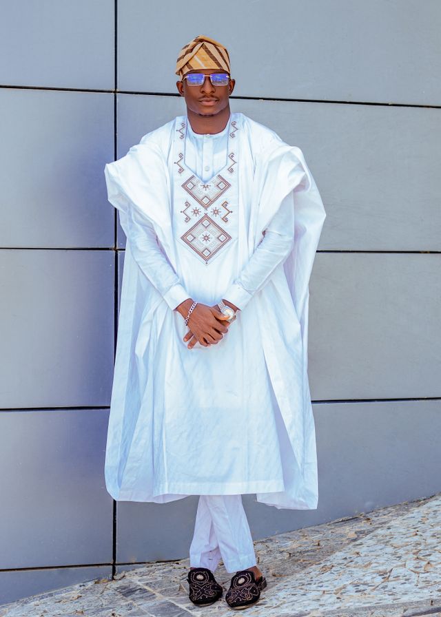 Fashionable Man in Traditional Nigerian Attire
